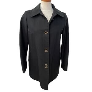 Burberry Sophisticated Mid Length Swing Toggle Clasp Trench Coat Black 8
